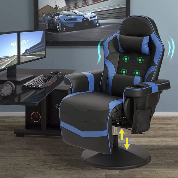 The Twillery Co.® Herrington Gaming Chair with Recline, Massage, and